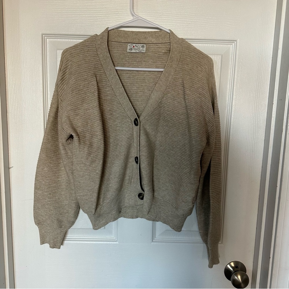 Beige Proof Apparel Cardigan Sweater